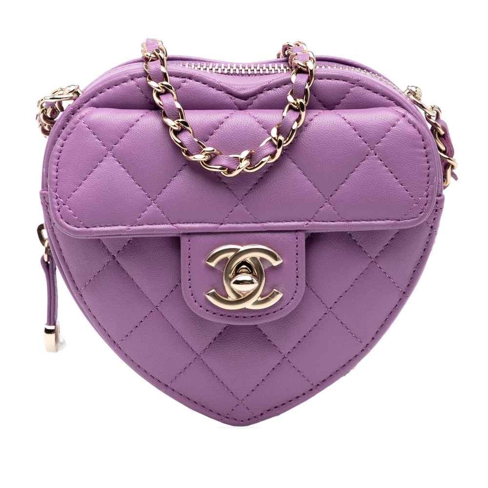 Pre-Loved Chanel Mini Lambskin CC in Love Heart Crossbody